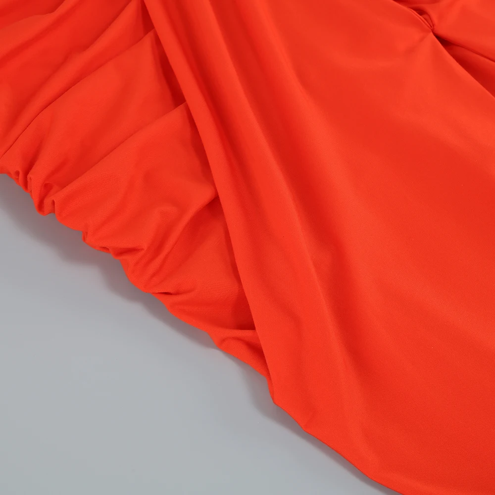Summer New Women's Sexy Breast Wrapping, Backless Dress Red Wrinkled Hem Split Party Ceremonial Dress Long Dress