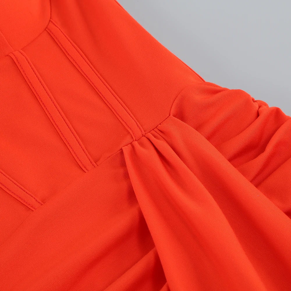 Summer New Women's Sexy Breast Wrapping, Backless Dress Red Wrinkled Hem Split Party Ceremonial Dress Long Dress