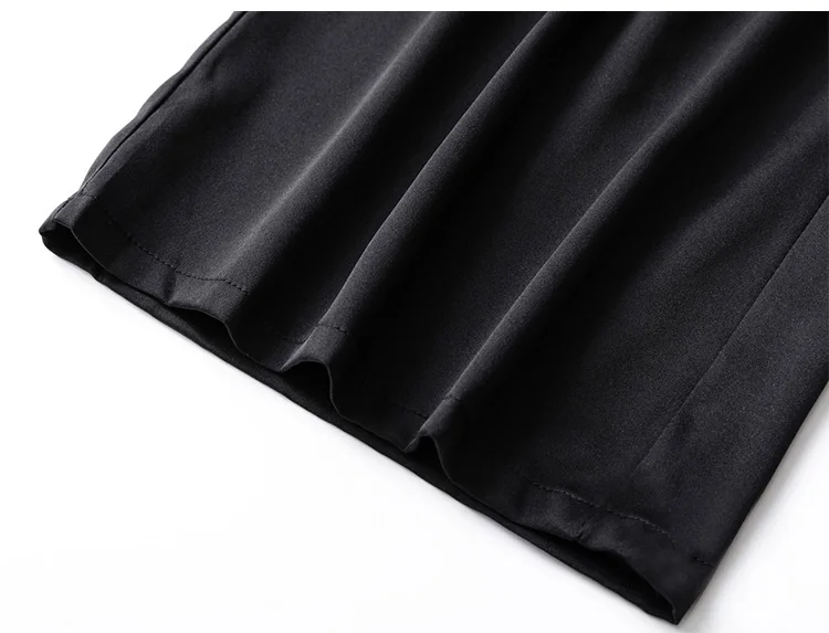 SuyaDream Woman Wide Leg Pants 93%Silk 7%Spandex Elastic Waist Solid Office Lady Chic Trousers 2022 Spring Summer Bottoms Navy