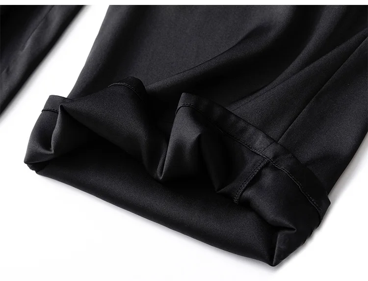 SuyaDream Woman Wide Leg Pants 93%Silk 7%Spandex Elastic Waist Solid Office Lady Chic Trousers 2022 Spring Summer Bottoms Navy