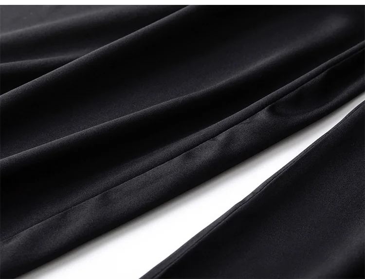 SuyaDream Woman Wide Leg Pants 93%Silk 7%Spandex Elastic Waist Solid Office Lady Chic Trousers 2022 Spring Summer Bottoms Navy