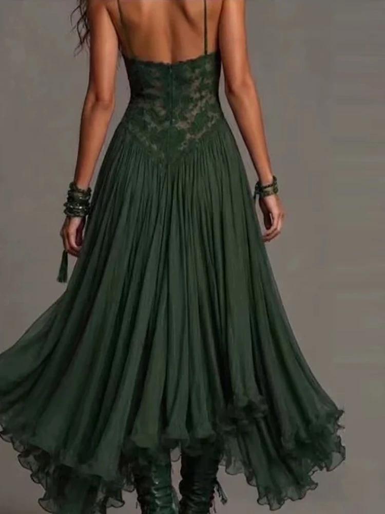 Women Summer Strapless Sleeveless Solid Party Dress Lace Patchwork Backless Holiday Elegant Ladies Dress Streetwear Dropshipping
