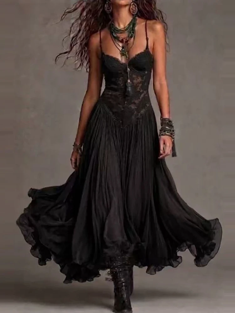 Women Summer Strapless Sleeveless Solid Party Dress Lace Patchwork Backless Holiday Elegant Ladies Dress Streetwear Dropshipping