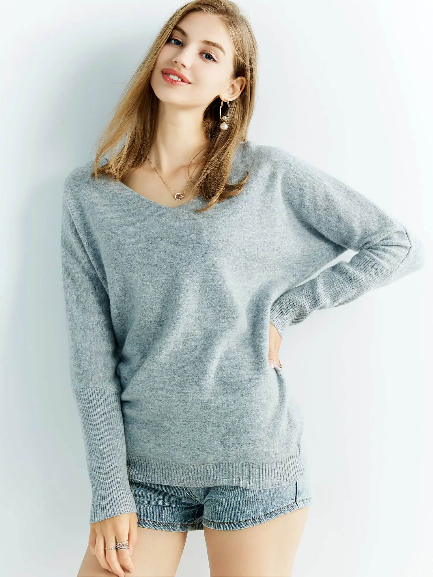 Knitted Wool Sweater Cashmere Sweaters Women's 100% Merino Wool V-Neck Vintage Pullover Winter Autumn Jumper Clothing Top Female