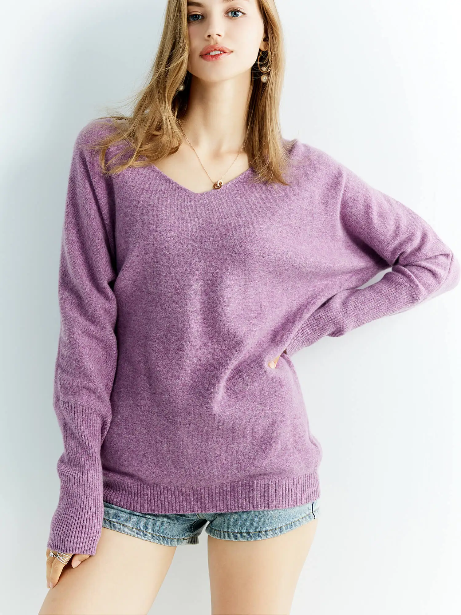 Knitted Wool Sweater Cashmere Sweaters Women's 100% Merino Wool V-Neck Vintage Pullover Winter Autumn Jumper Clothing Top Female