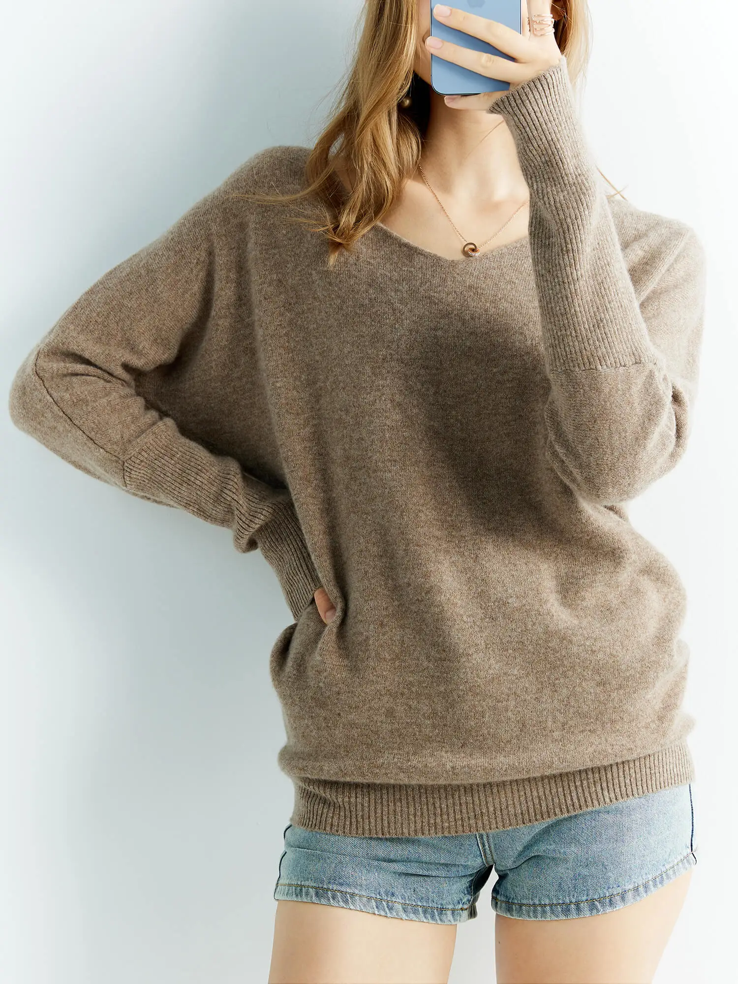 Knitted Wool Sweater Cashmere Sweaters Women's 100% Merino Wool V-Neck Vintage Pullover Winter Autumn Jumper Clothing Top Female