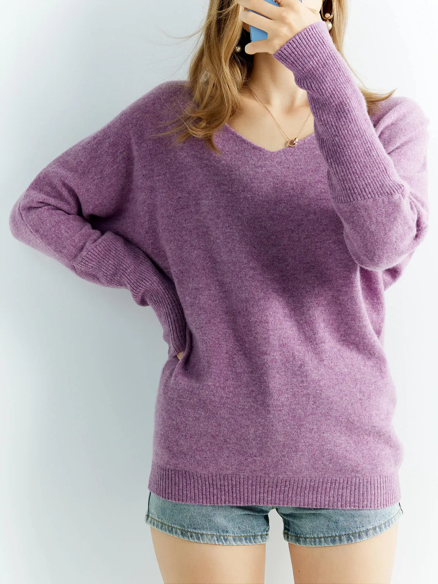 Knitted Wool Sweater Cashmere Sweaters Women's 100% Merino Wool V-Neck Vintage Pullover Winter Autumn Jumper Clothing Top Female