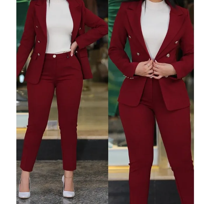 Blazer Women's Suits Elegant Pants Long Sleeved Coat Solid Color Fashion Versatile Casual Set Summer New 2023 Y2k Clothes