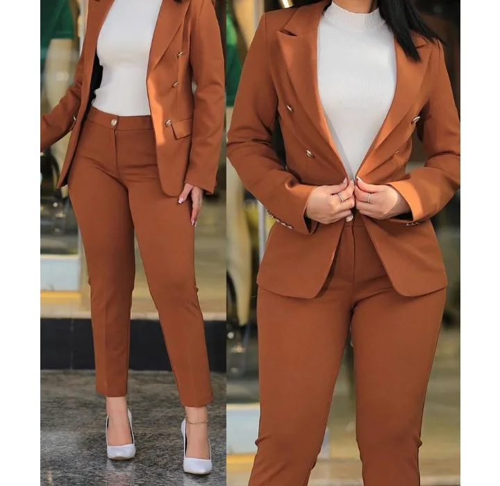 Blazer Women's Suits Elegant Pants Long Sleeved Coat Solid Color Fashion Versatile Casual Set Summer New 2023 Y2k Clothes