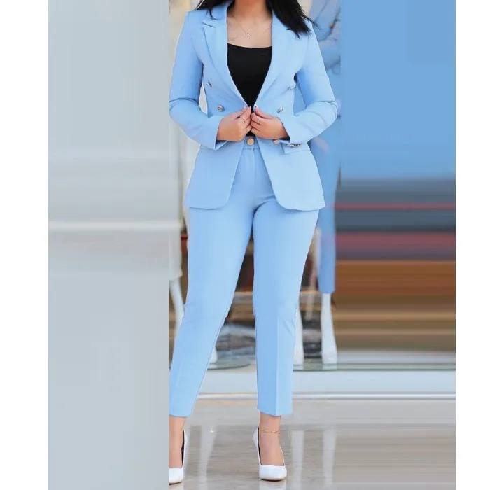 Blazer Women's Suits Elegant Pants Long Sleeved Coat Solid Color Fashion Versatile Casual Set Summer New 2023 Y2k Clothes