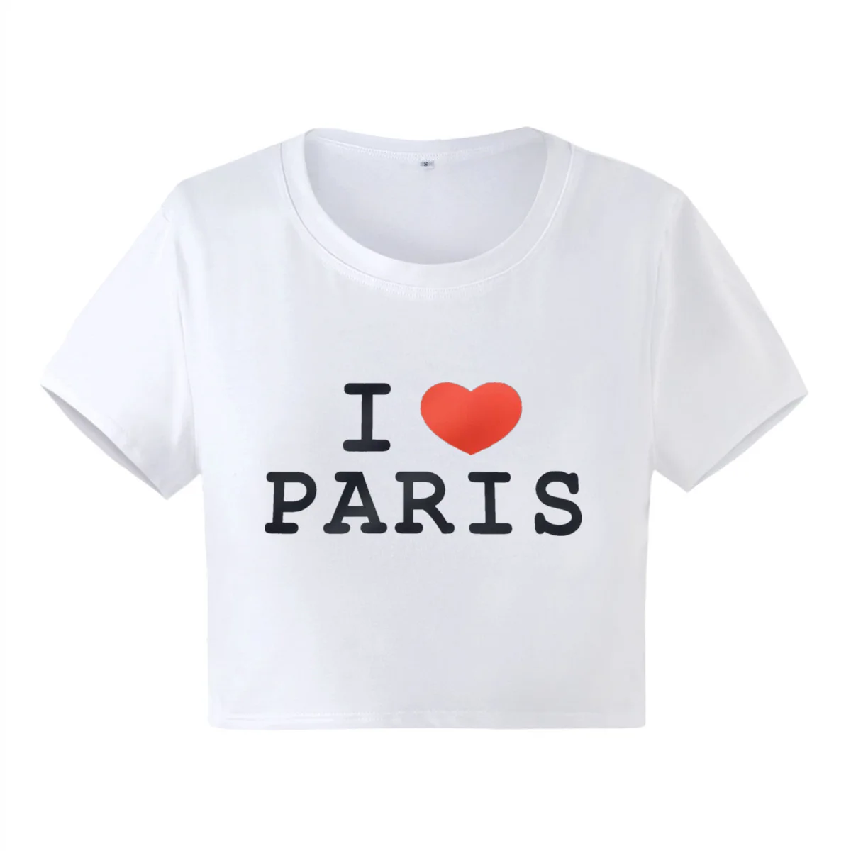 I LOVE PARIS Summer Fashion Girls Cotton Crop Tee Short Short Sleeve Women T-Shirt