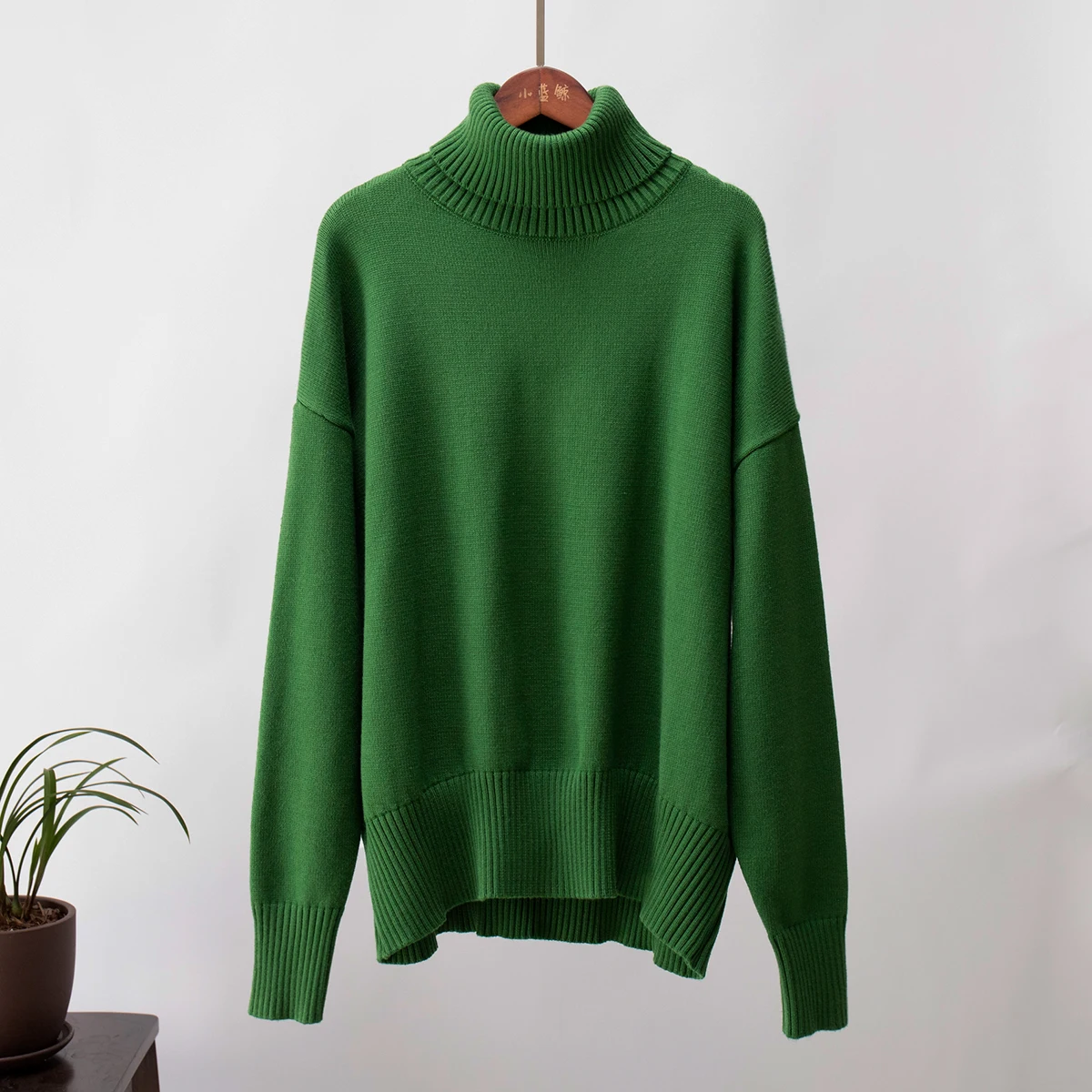 Bornladies Women Turtleneck Sweater CHIC Autumn Winter Thick Warm Pullover Top Oversized Casual Loose Knitted Jumper Female Pull