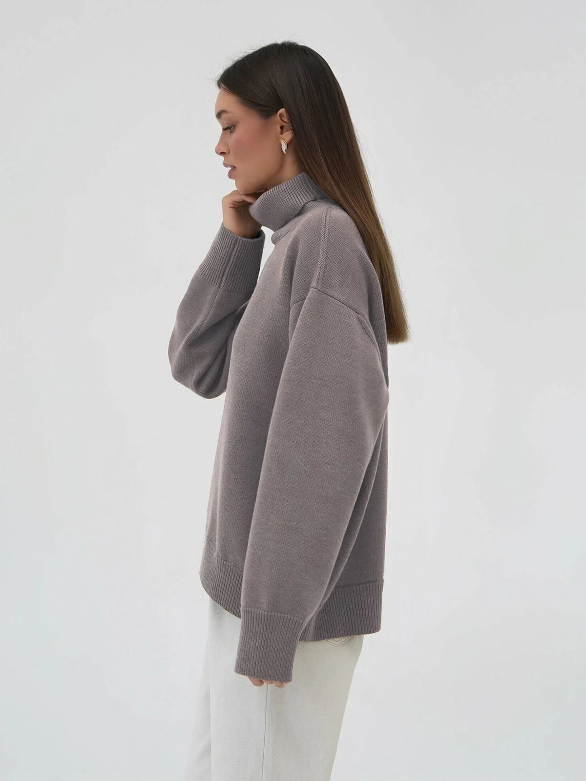 Bornladies Women Turtleneck Sweater CHIC Autumn Winter Thick Warm Pullover Top Oversized Casual Loose Knitted Jumper Female Pull