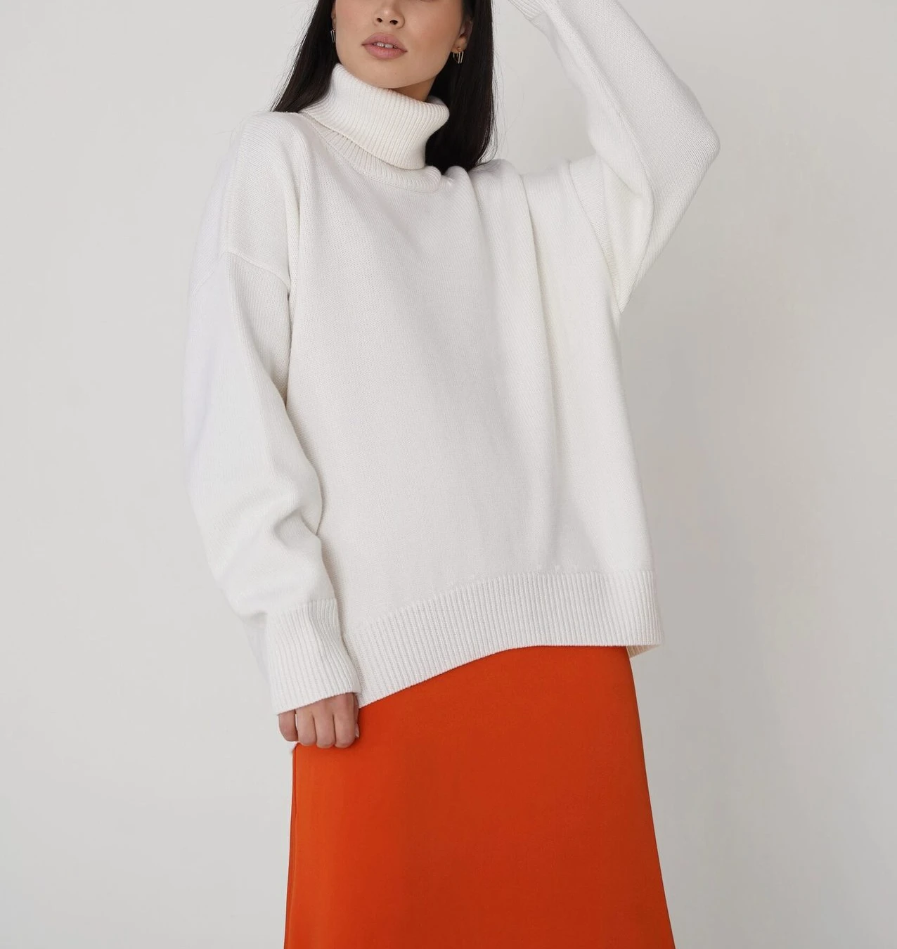 Bornladies Women Turtleneck Sweater CHIC Autumn Winter Thick Warm Pullover Top Oversized Casual Loose Knitted Jumper Female Pull