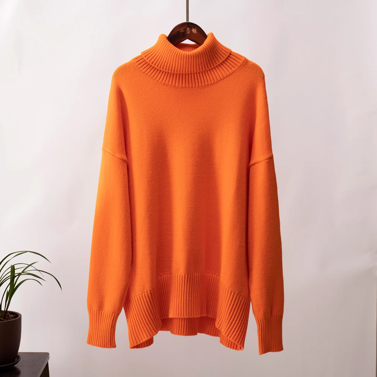 Bornladies Women Turtleneck Sweater CHIC Autumn Winter Thick Warm Pullover Top Oversized Casual Loose Knitted Jumper Female Pull