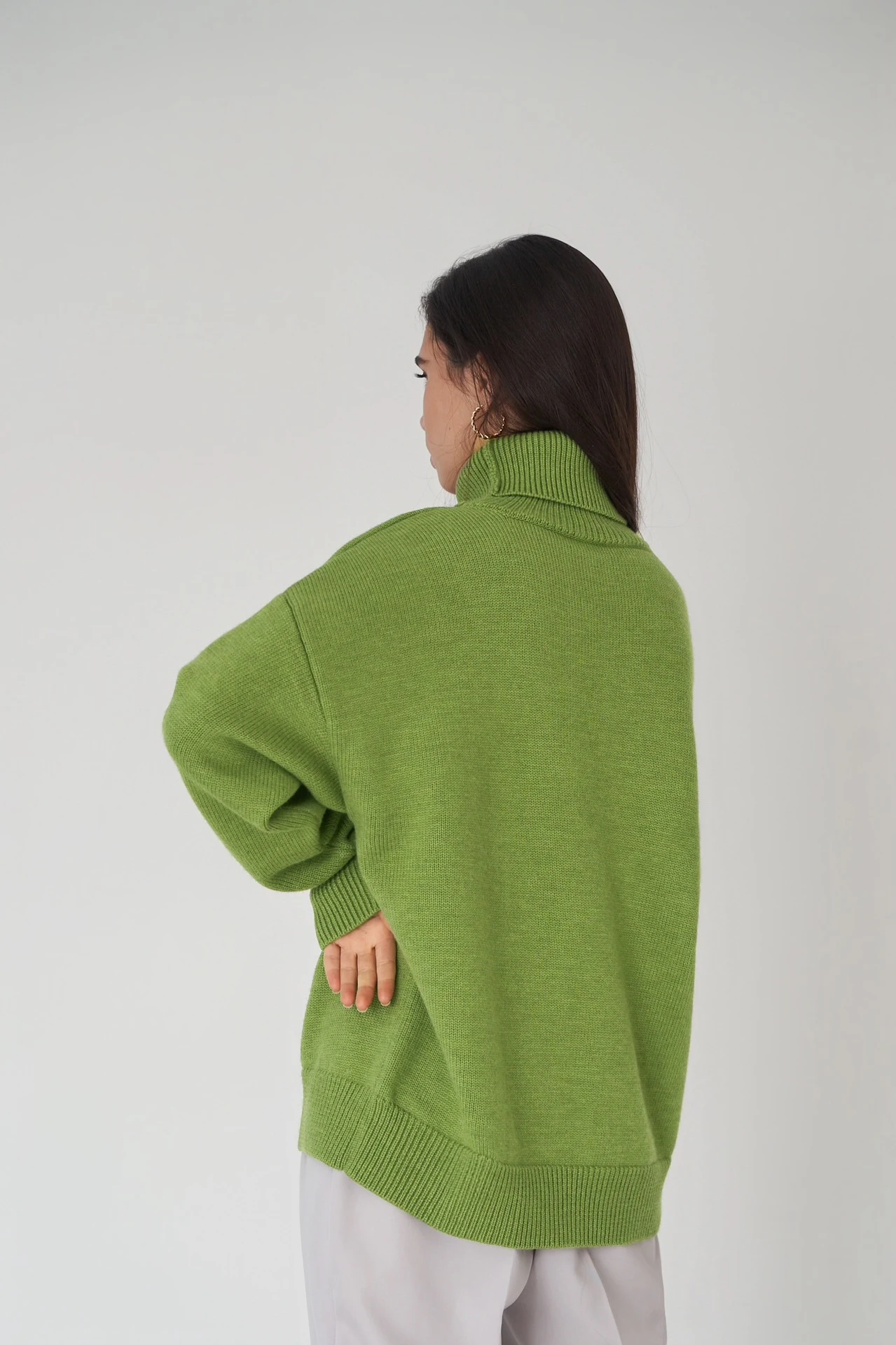 Bornladies Women Turtleneck Sweater CHIC Autumn Winter Thick Warm Pullover Top Oversized Casual Loose Knitted Jumper Female Pull