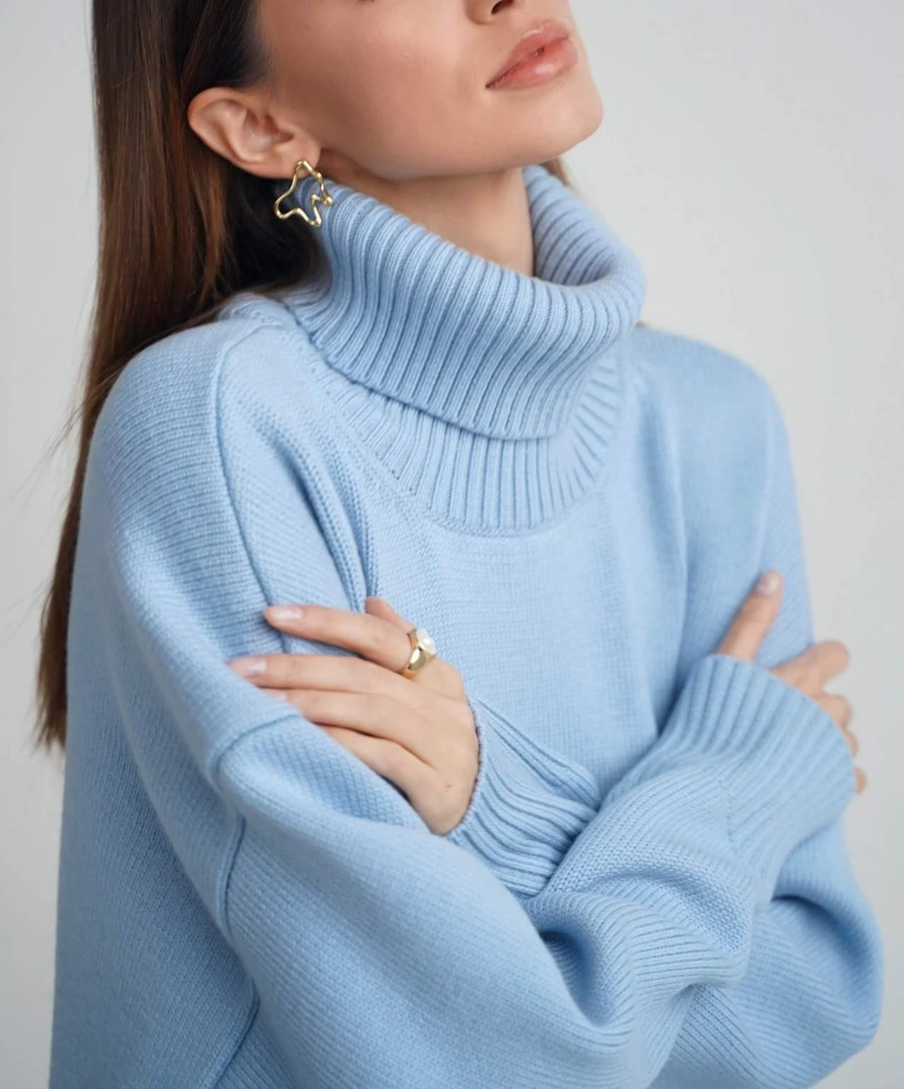 Bornladies Women Turtleneck Sweater CHIC Autumn Winter Thick Warm Pullover Top Oversized Casual Loose Knitted Jumper Female Pull