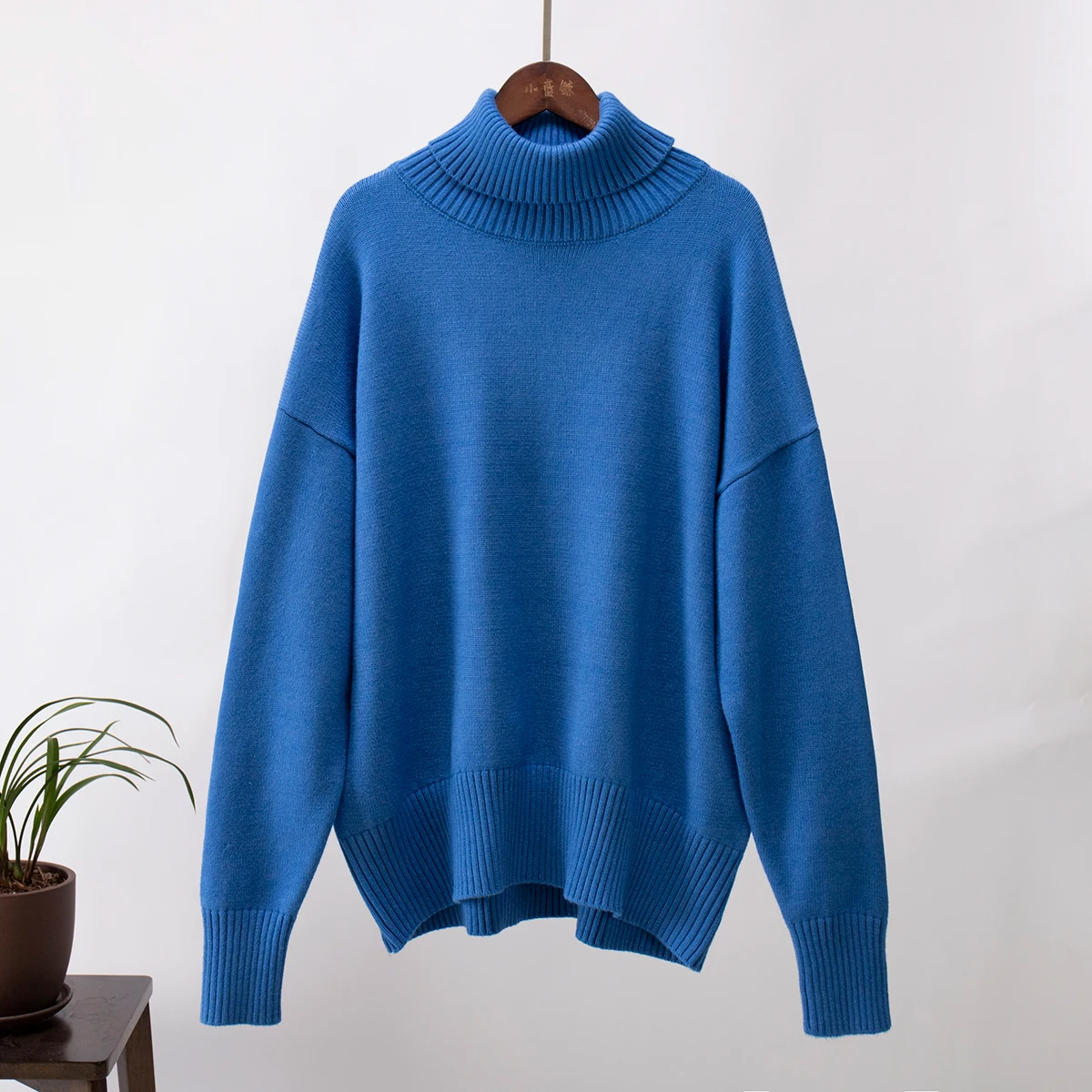 Bornladies Women Turtleneck Sweater CHIC Autumn Winter Thick Warm Pullover Top Oversized Casual Loose Knitted Jumper Female Pull
