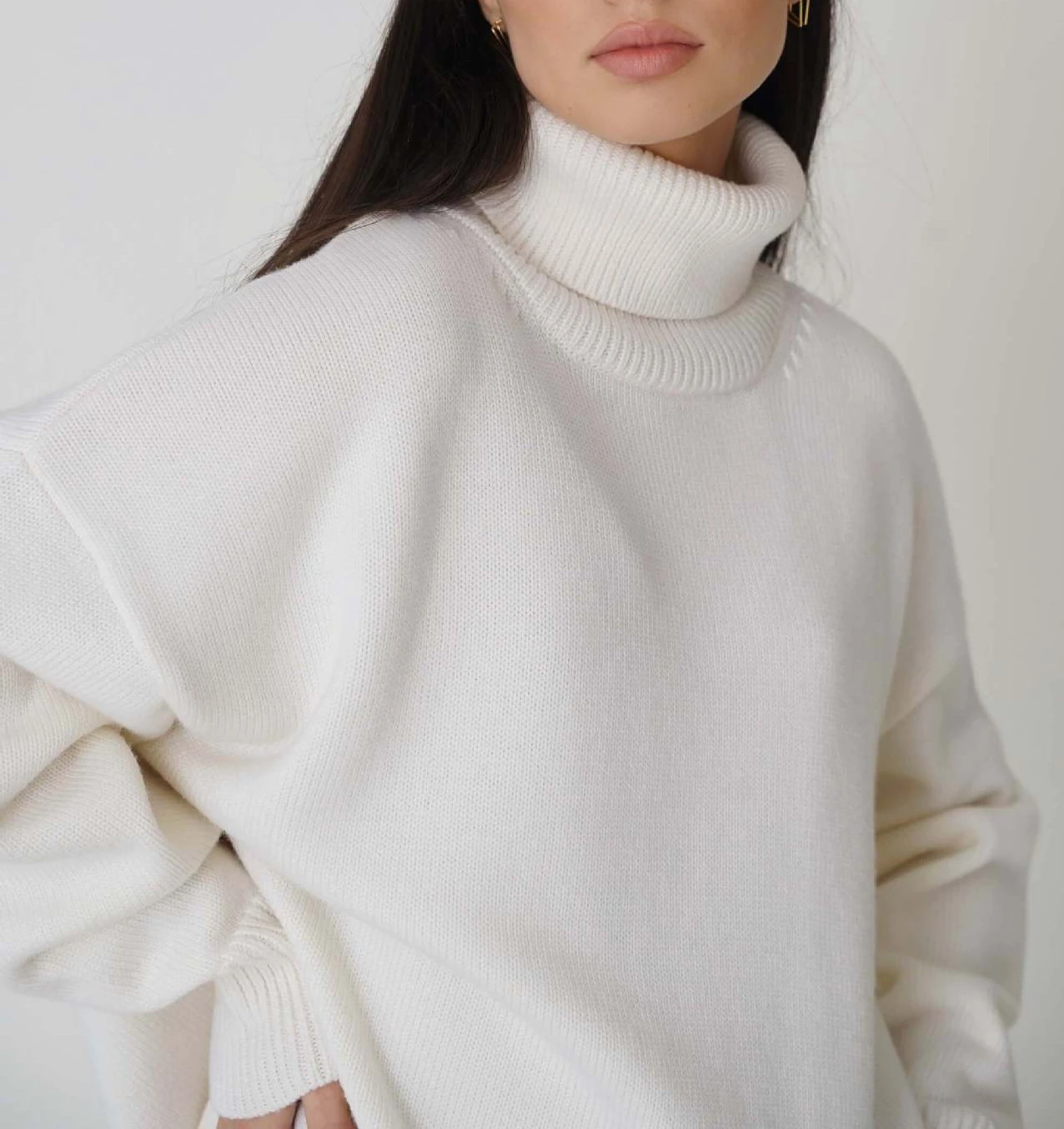 Bornladies Women Turtleneck Sweater CHIC Autumn Winter Thick Warm Pullover Top Oversized Casual Loose Knitted Jumper Female Pull