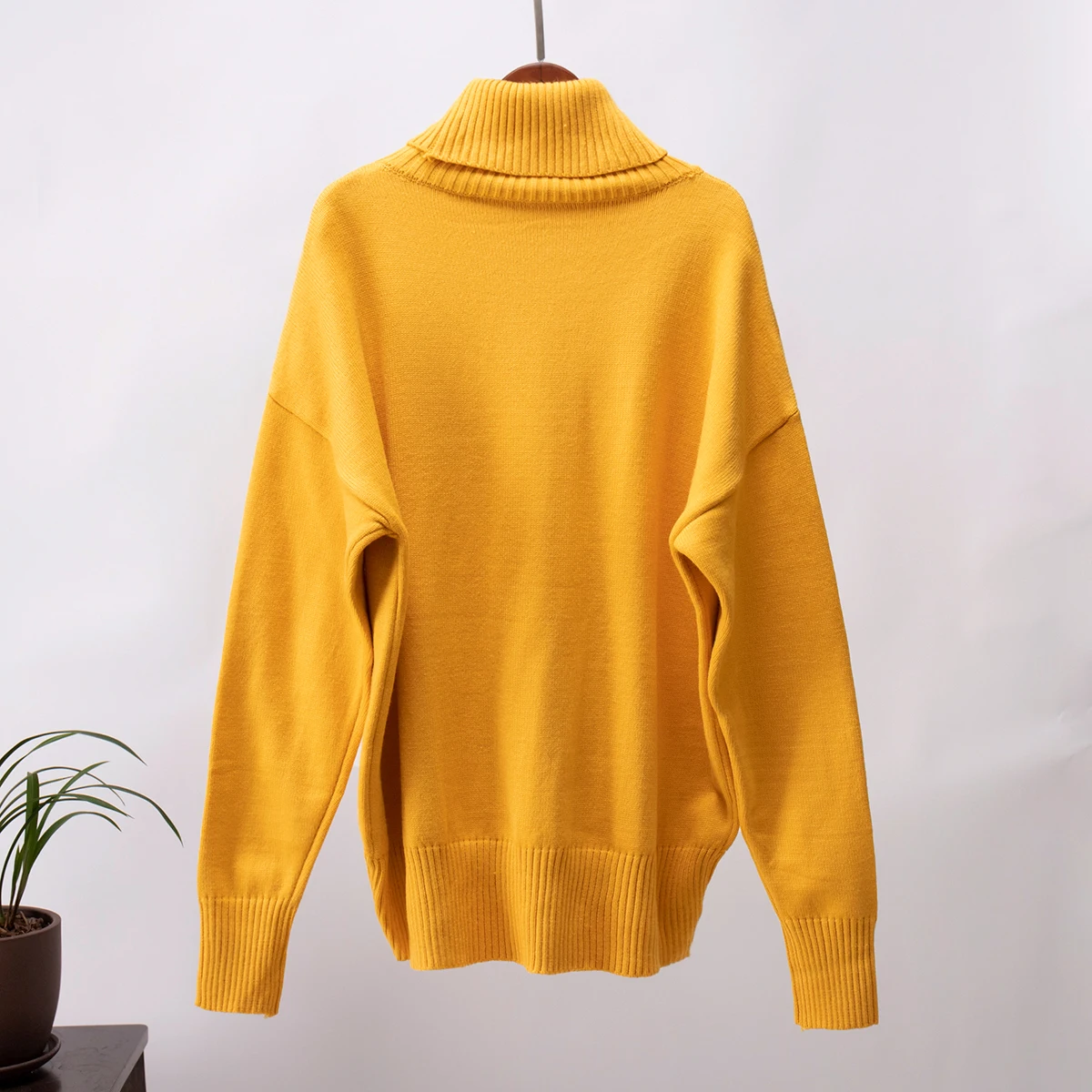 Bornladies Women Turtleneck Sweater CHIC Autumn Winter Thick Warm Pullover Top Oversized Casual Loose Knitted Jumper Female Pull