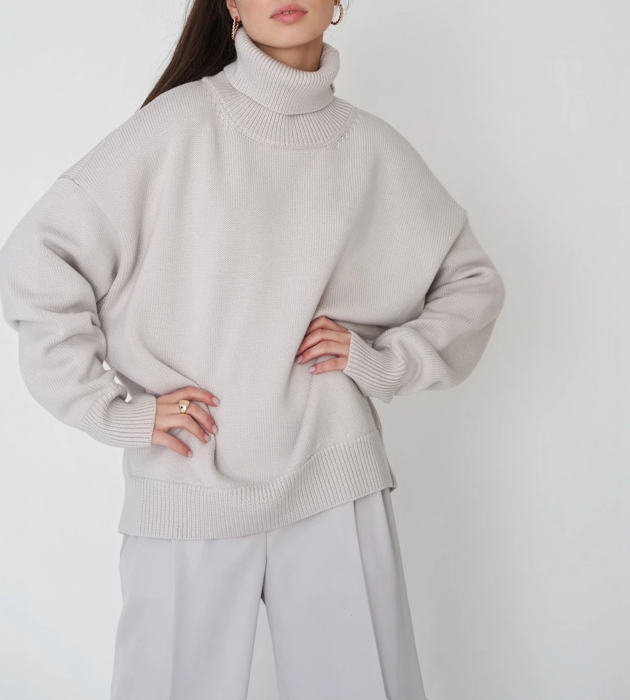 Bornladies Women Turtleneck Sweater CHIC Autumn Winter Thick Warm Pullover Top Oversized Casual Loose Knitted Jumper Female Pull