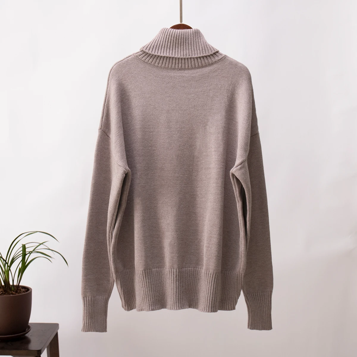 Bornladies Women Turtleneck Sweater CHIC Autumn Winter Thick Warm Pullover Top Oversized Casual Loose Knitted Jumper Female Pull