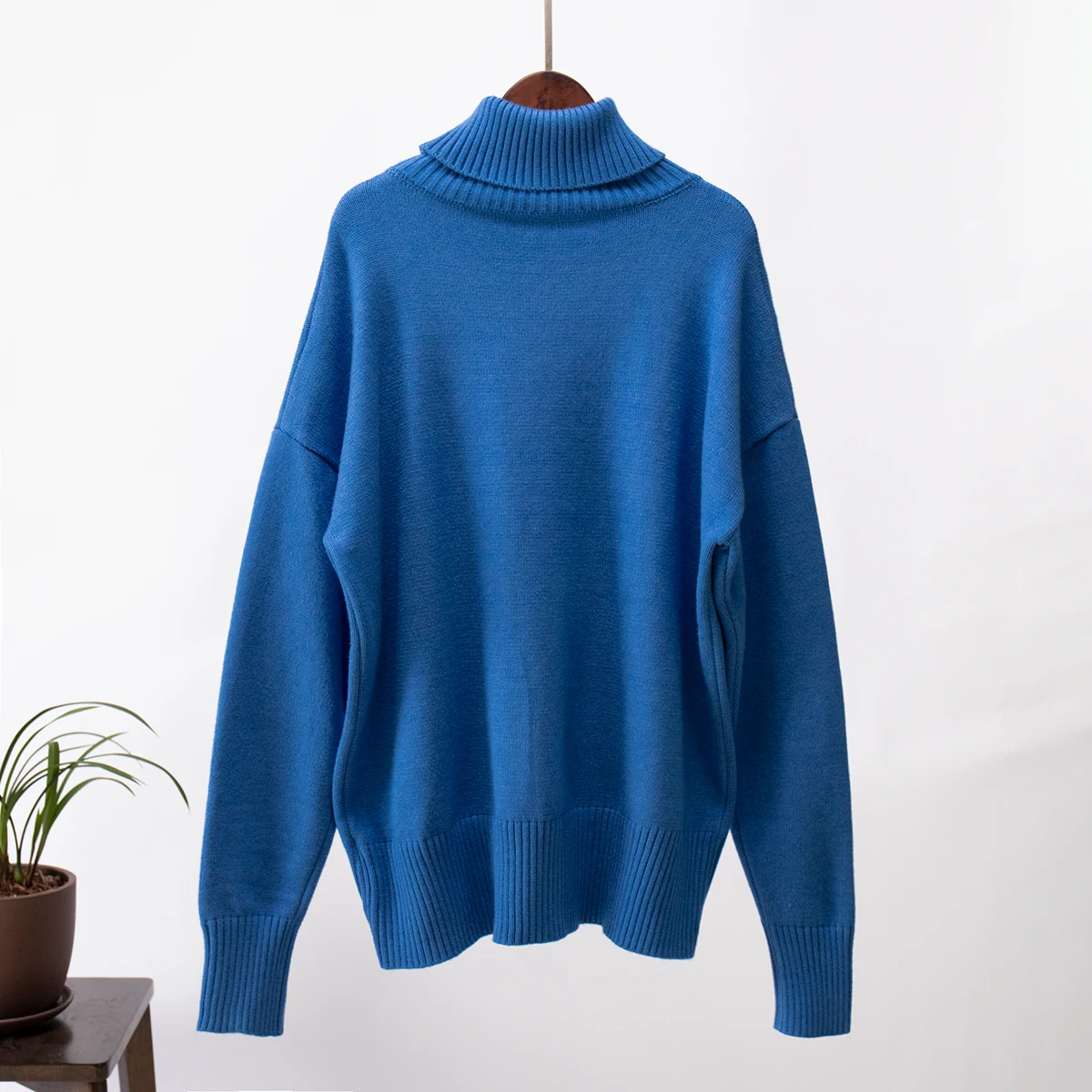 Bornladies Women Turtleneck Sweater CHIC Autumn Winter Thick Warm Pullover Top Oversized Casual Loose Knitted Jumper Female Pull