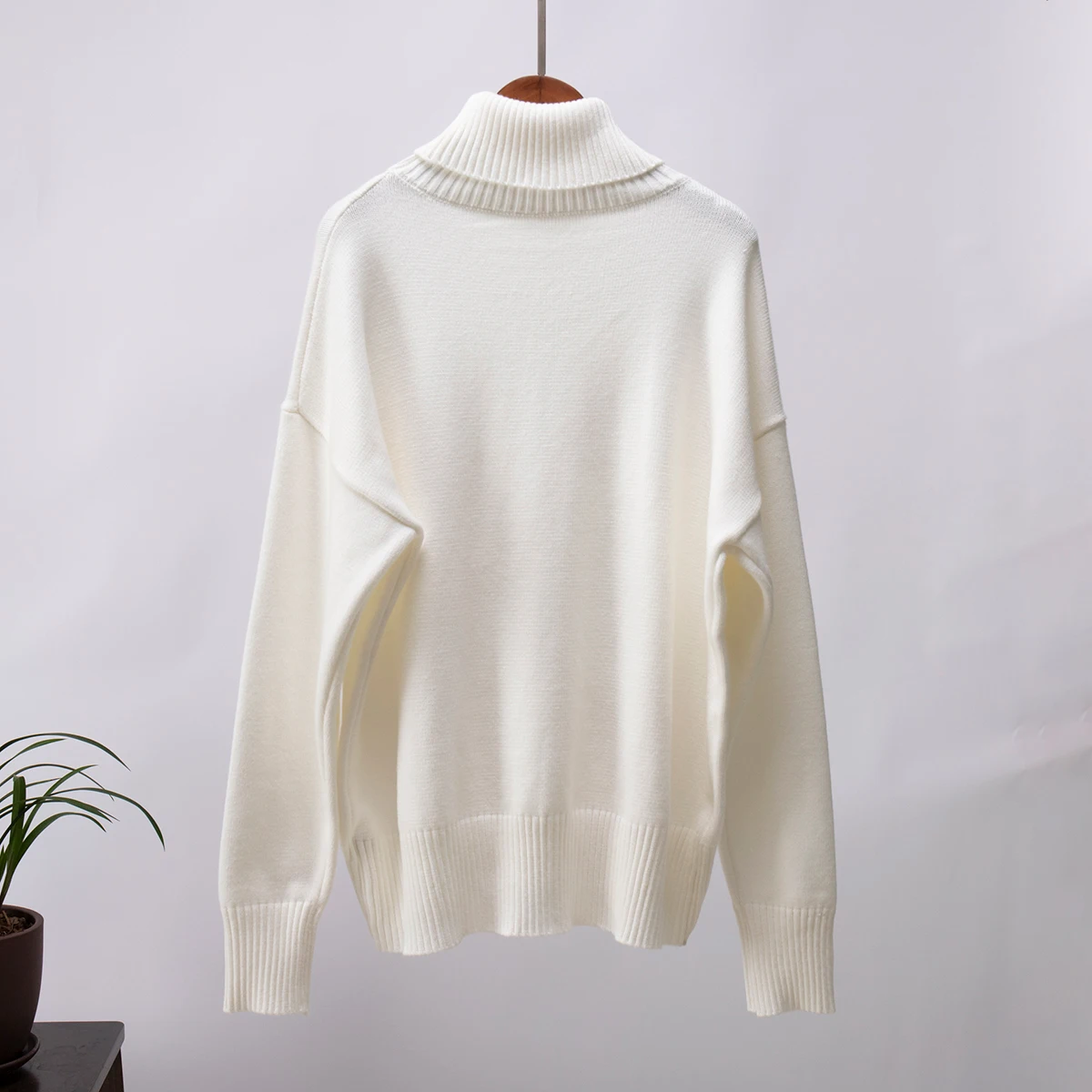 Bornladies Women Turtleneck Sweater CHIC Autumn Winter Thick Warm Pullover Top Oversized Casual Loose Knitted Jumper Female Pull