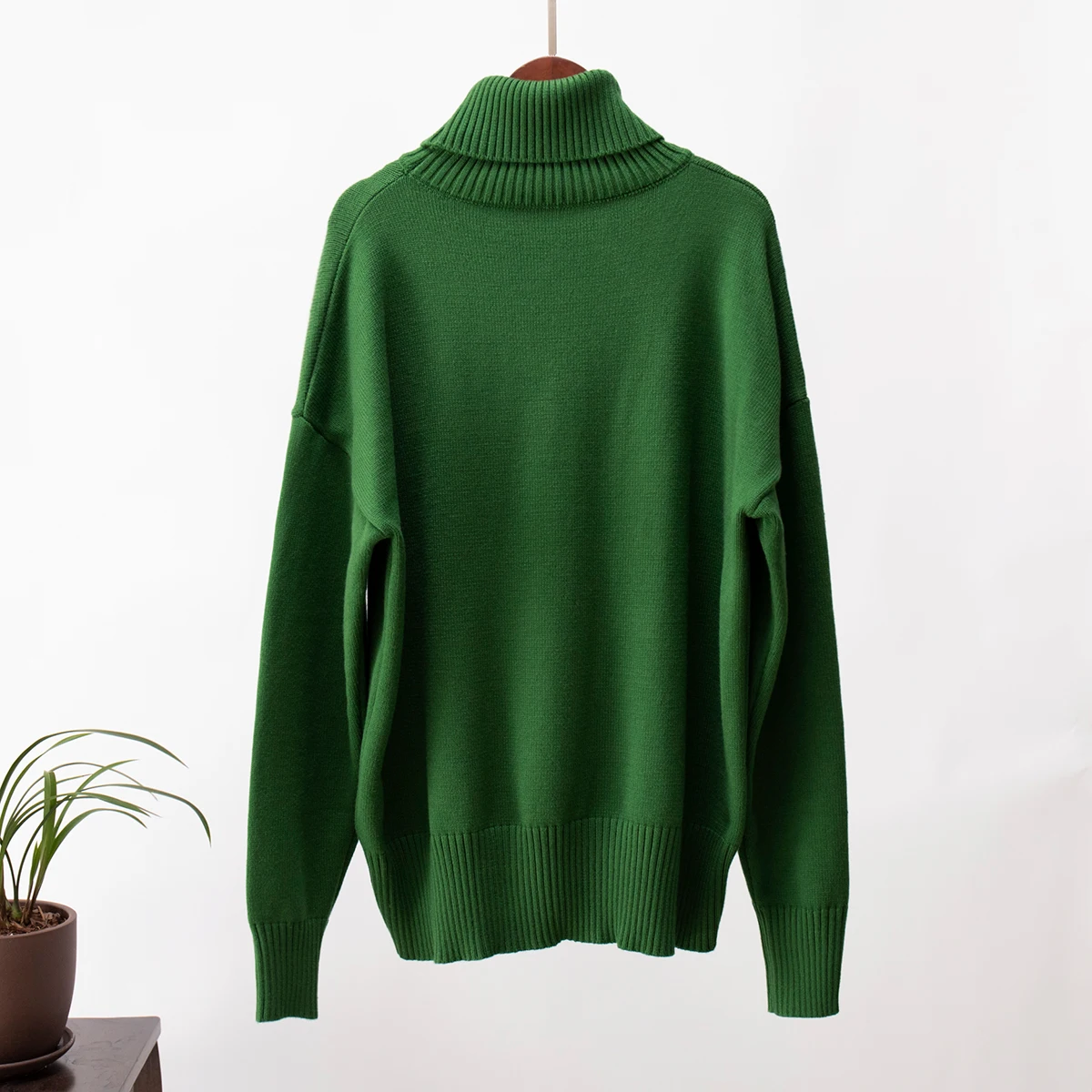 Bornladies Women Turtleneck Sweater CHIC Autumn Winter Thick Warm Pullover Top Oversized Casual Loose Knitted Jumper Female Pull