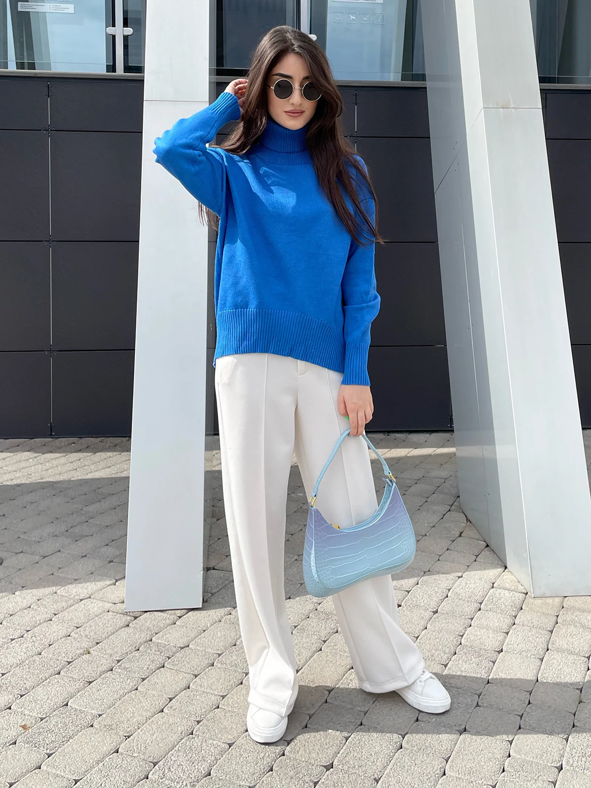 Bornladies Women Turtleneck Sweater CHIC Autumn Winter Thick Warm Pullover Top Oversized Casual Loose Knitted Jumper Female Pull