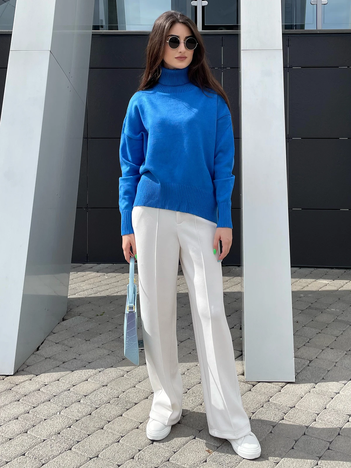 Bornladies Women Turtleneck Sweater CHIC Autumn Winter Thick Warm Pullover Top Oversized Casual Loose Knitted Jumper Female Pull