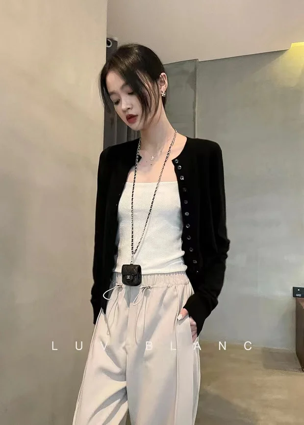 Spring Autumn Women Wool Blend Sweater O-neck High Waist Cardigan New Fashion Casual Knitted Slim Soft Jacket Bottoming Tops