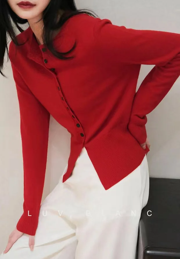 Spring Autumn Women Wool Blend Sweater O-neck High Waist Cardigan New Fashion Casual Knitted Slim Soft Jacket Bottoming Tops