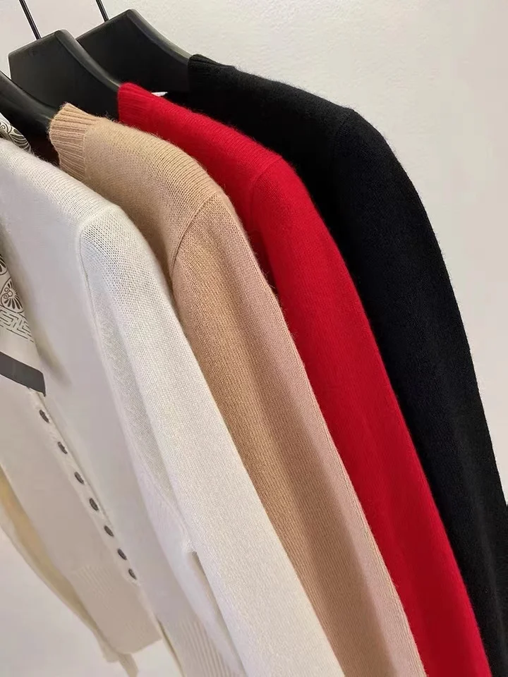 Spring Autumn Women Wool Blend Sweater O-neck High Waist Cardigan New Fashion Casual Knitted Slim Soft Jacket Bottoming Tops