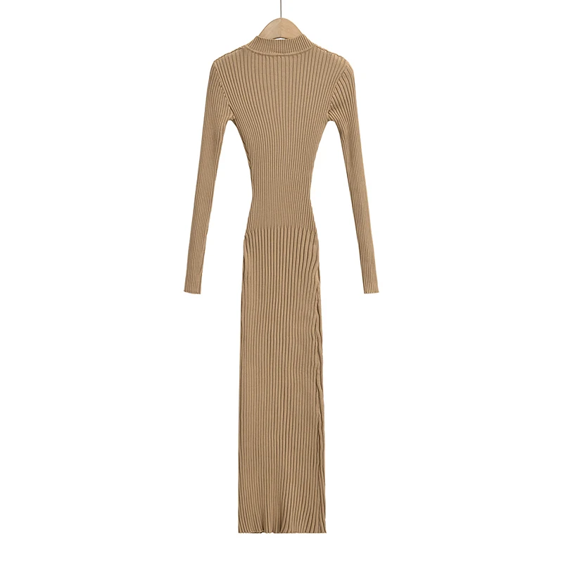 Long sleeve dresses for women 2024 fall fashion korean sexy midi dress knit bodycon dress v neck vintage sweater dresses black