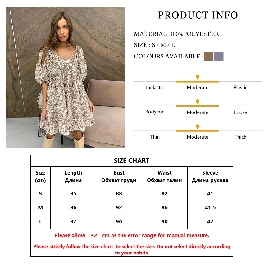 Clacive Summer Loose Pritn Women'S Dress 2023 Fashion V-Neck Short Sleeve Office Mini Dresses Elegant Patchwork Female Dress