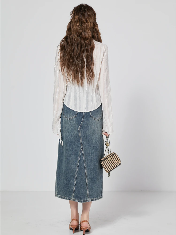 CHEERART Bandage Chiffon Long Sleeve Shirts & Blouses Designer Top For Women 2023 Collar Shirt Fashion Trendingclothes