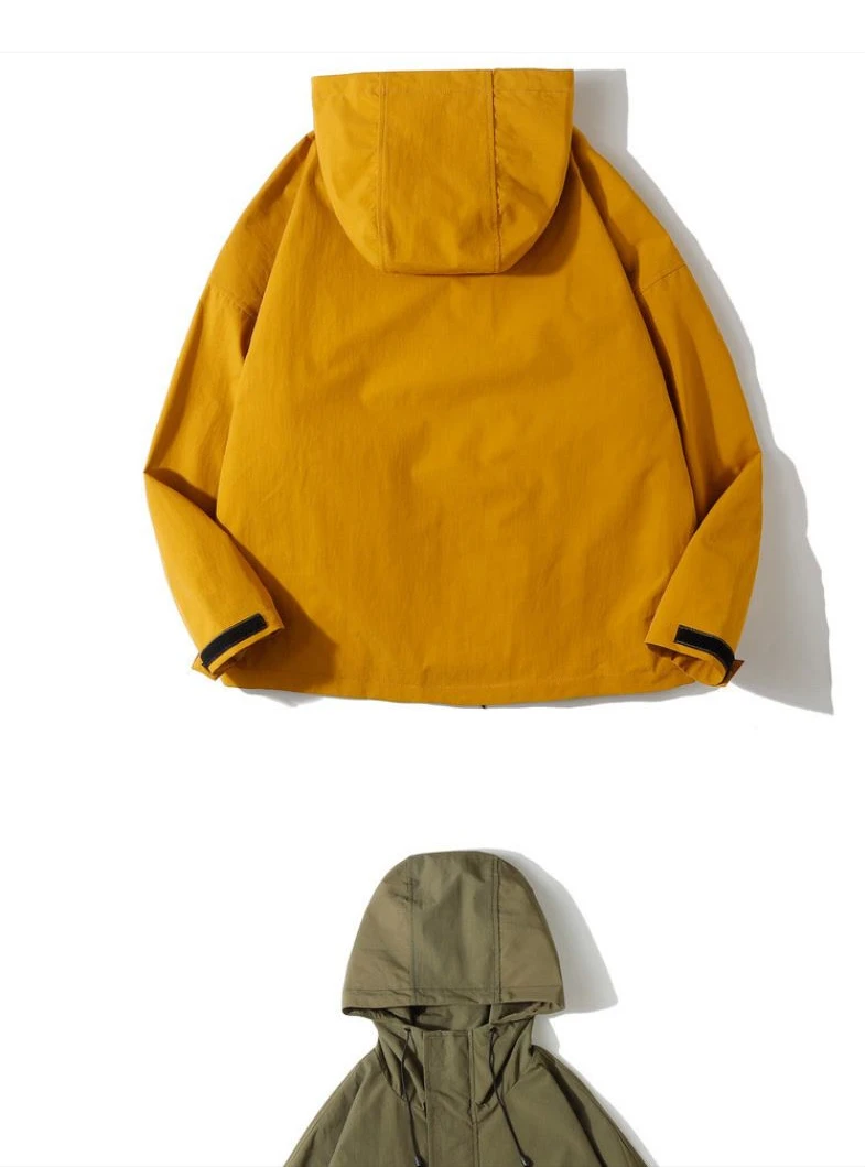 Multi Pocket Hooded Cargo Jacket Men Women Japanese Harajuku Casual Windbreak Jacket Outdoor Spring Autumn Fashion Couple Coats