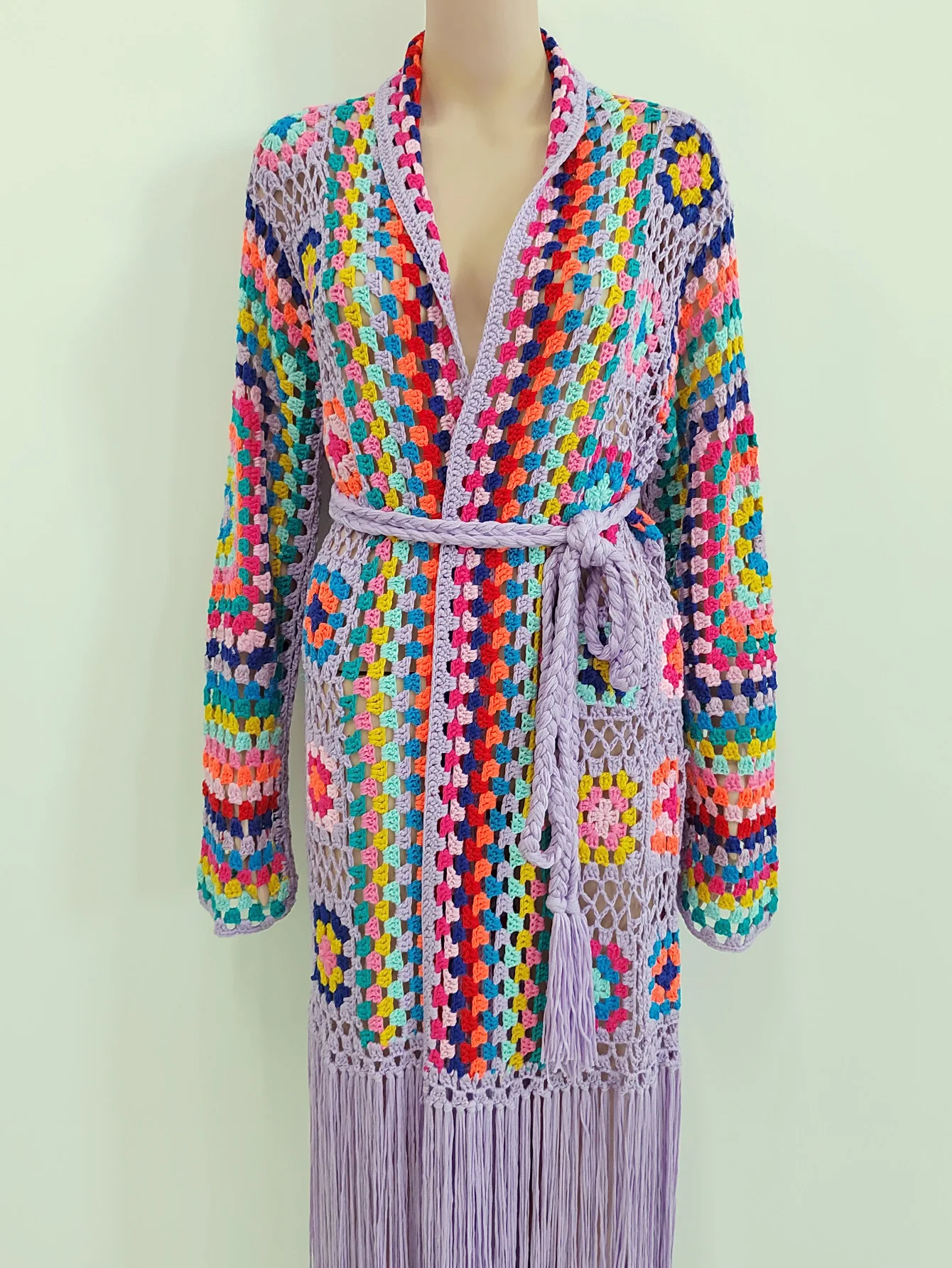 TIYIHAILEY-Women's Cotton Coat, Loose Outerwear, Long Sleeve, Maxi, Hand Made, National Sweaters, Tassels, Fashion, 2025 New
