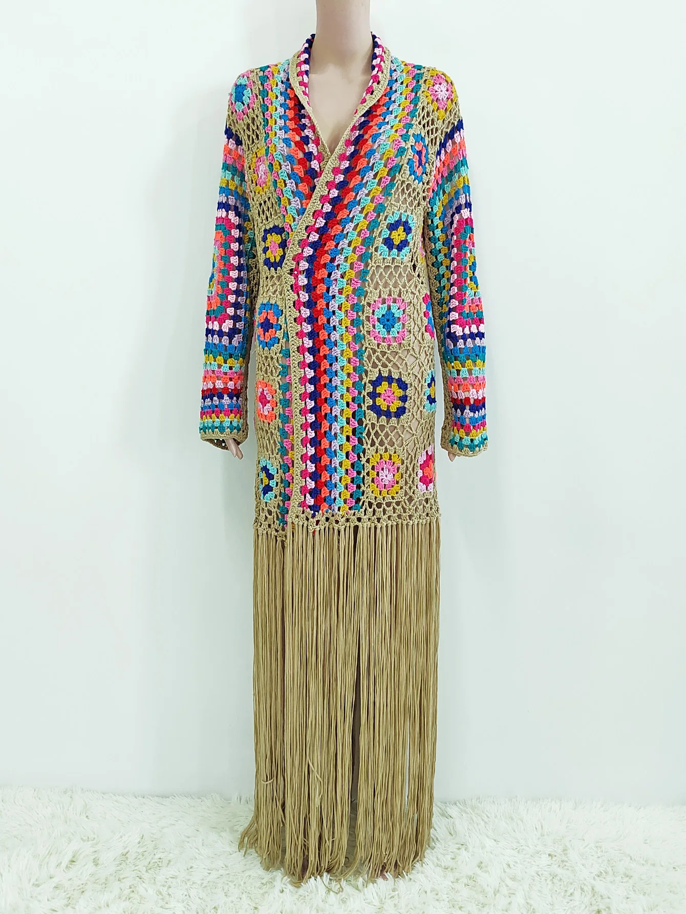 TIYIHAILEY-Women's Cotton Coat, Loose Outerwear, Long Sleeve, Maxi, Hand Made, National Sweaters, Tassels, Fashion, 2025 New