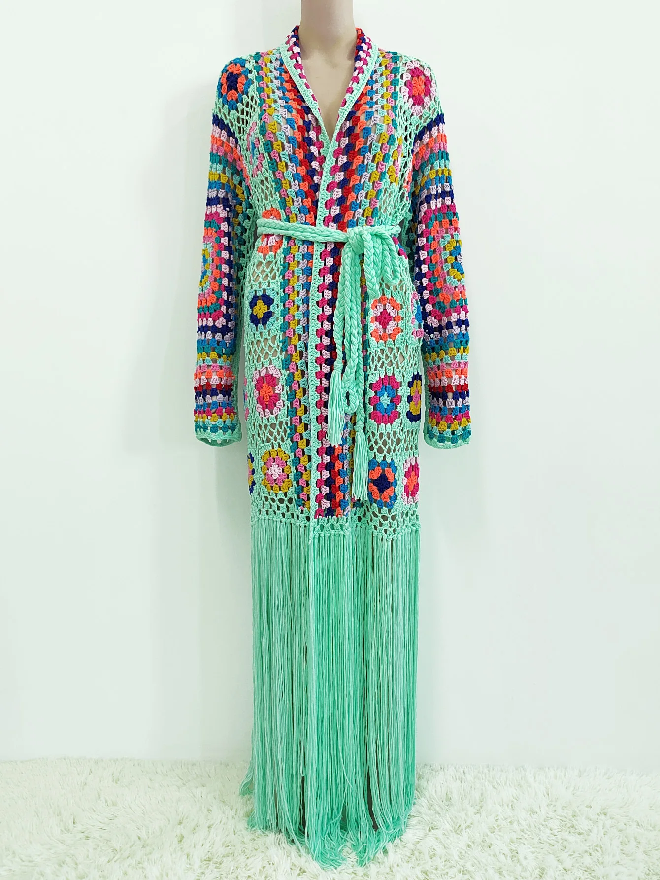 TIYIHAILEY-Women's Cotton Coat, Loose Outerwear, Long Sleeve, Maxi, Hand Made, National Sweaters, Tassels, Fashion, 2025 New
