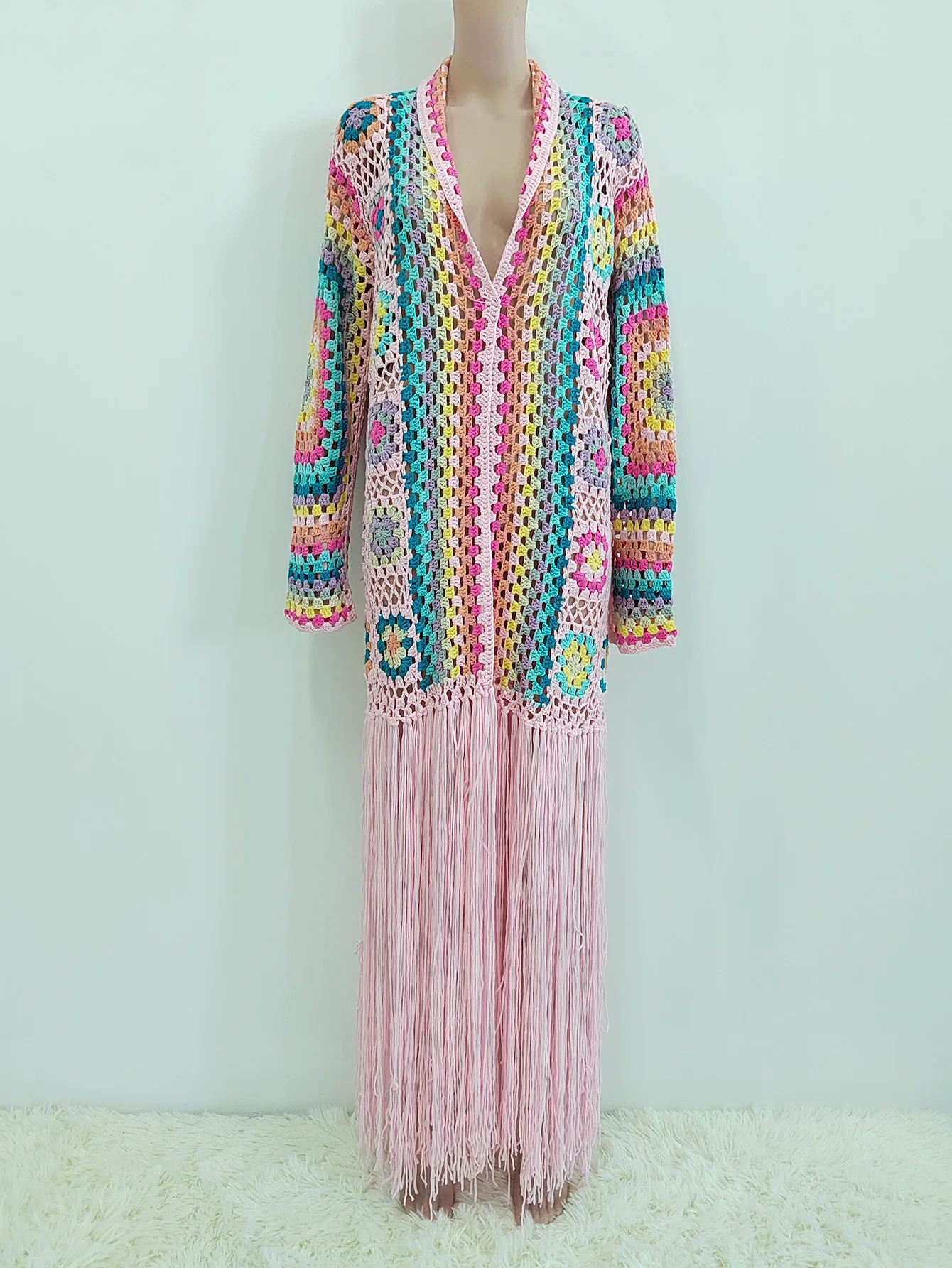 TIYIHAILEY-Women's Cotton Coat, Loose Outerwear, Long Sleeve, Maxi, Hand Made, National Sweaters, Tassels, Fashion, 2025 New