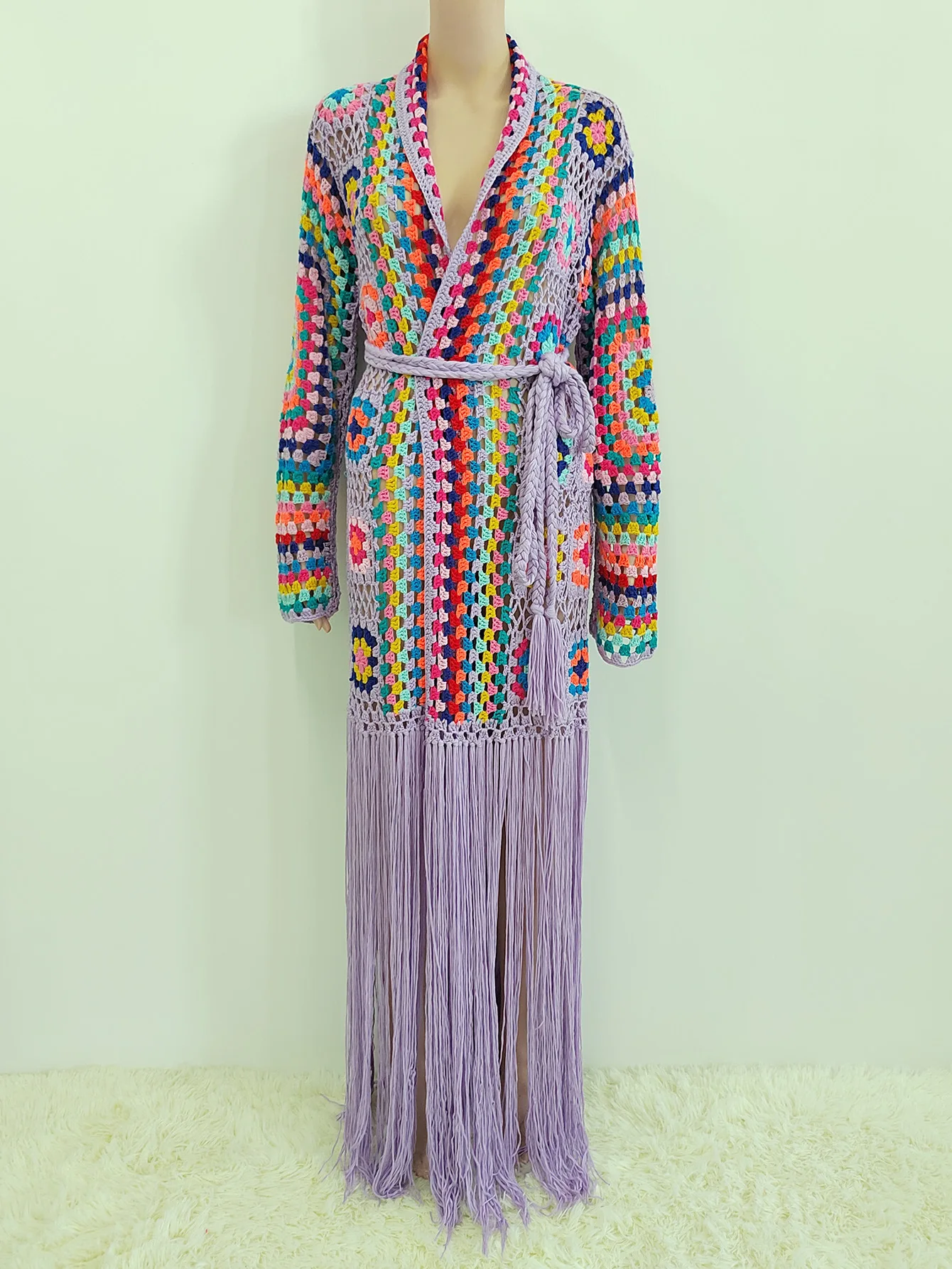 TIYIHAILEY-Women's Cotton Coat, Loose Outerwear, Long Sleeve, Maxi, Hand Made, National Sweaters, Tassels, Fashion, 2025 New