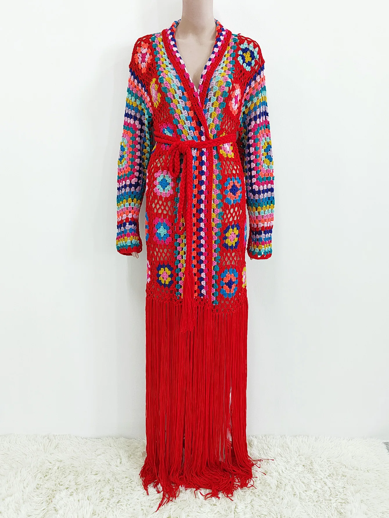 TIYIHAILEY-Women's Cotton Coat, Loose Outerwear, Long Sleeve, Maxi, Hand Made, National Sweaters, Tassels, Fashion, 2025 New