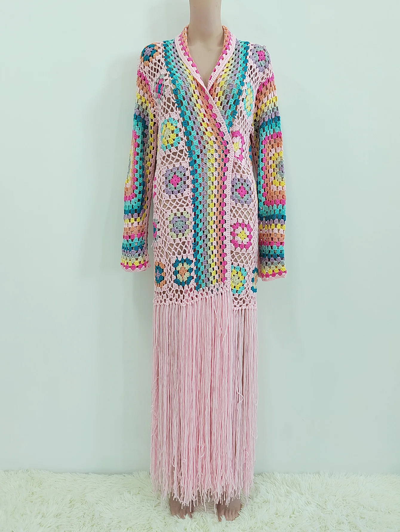 TIYIHAILEY-Women's Cotton Coat, Loose Outerwear, Long Sleeve, Maxi, Hand Made, National Sweaters, Tassels, Fashion, 2025 New
