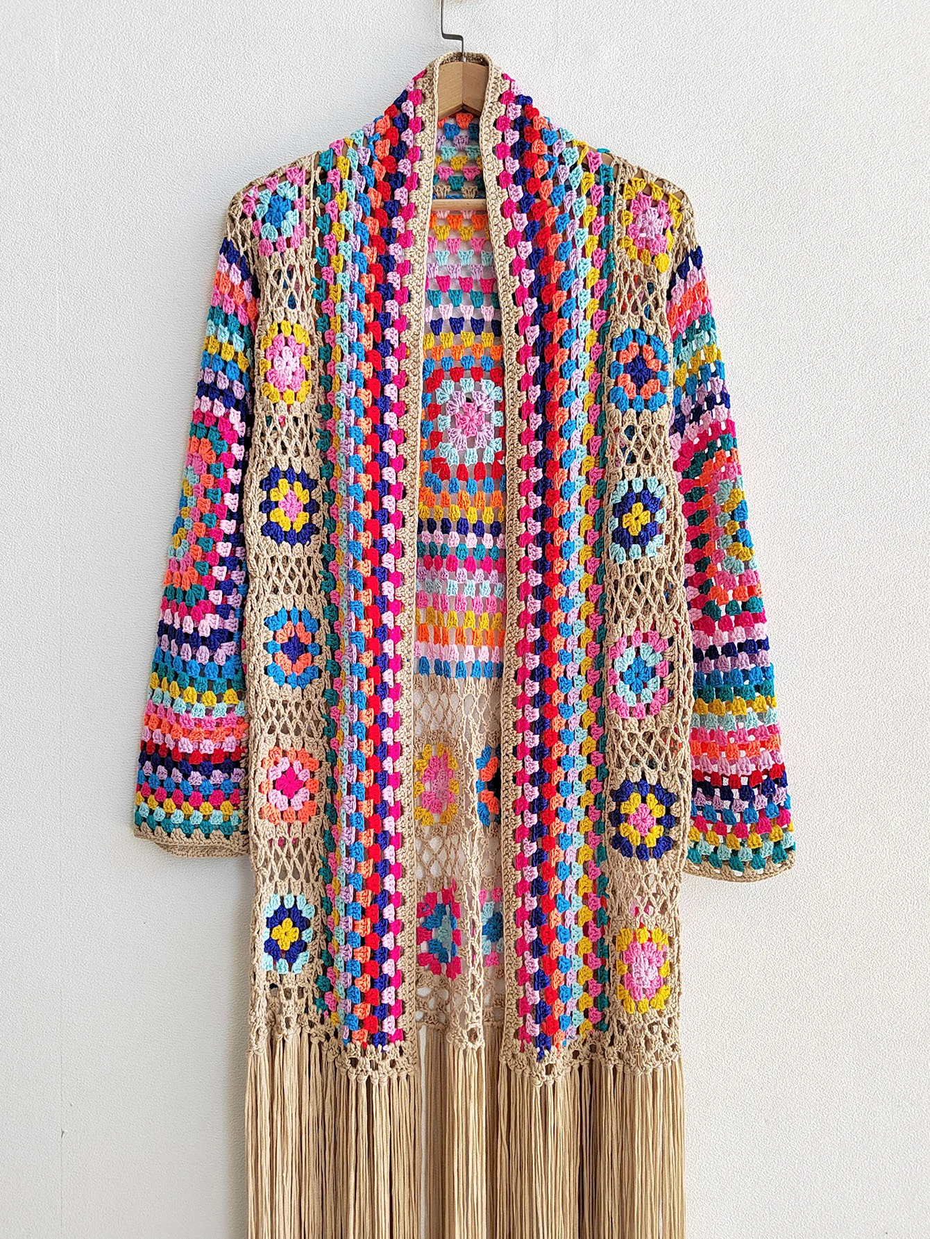 TIYIHAILEY-Women's Cotton Coat, Loose Outerwear, Long Sleeve, Maxi, Hand Made, National Sweaters, Tassels, Fashion, 2025 New