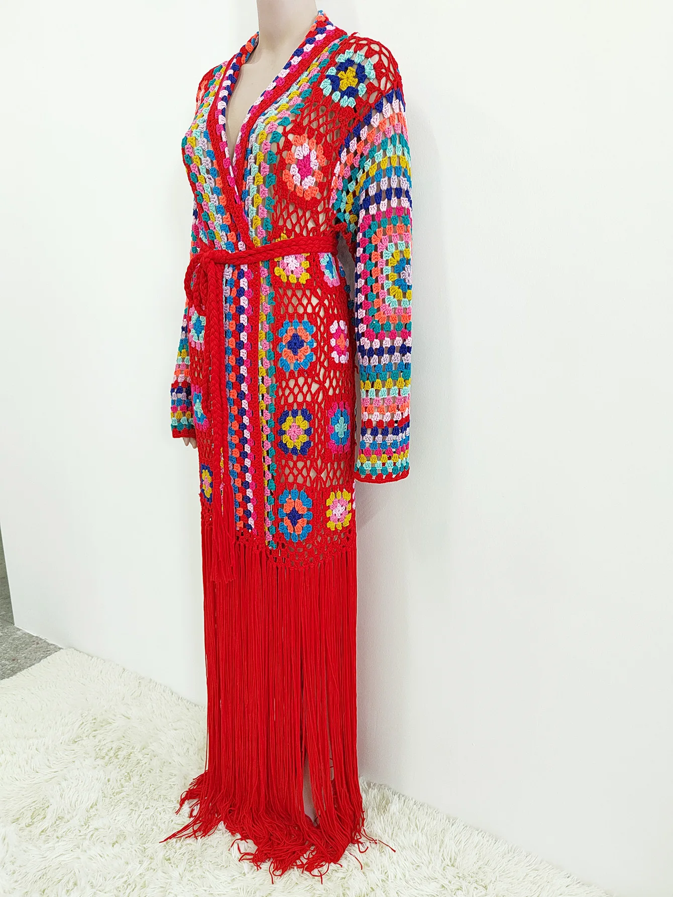 TIYIHAILEY-Women's Cotton Coat, Loose Outerwear, Long Sleeve, Maxi, Hand Made, National Sweaters, Tassels, Fashion, 2025 New