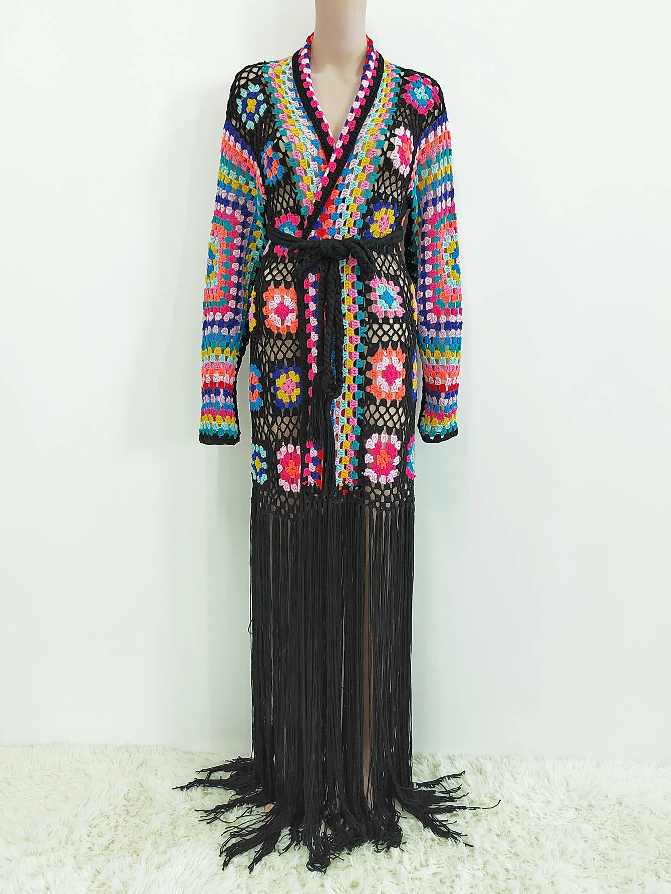 TIYIHAILEY-Women's Cotton Coat, Loose Outerwear, Long Sleeve, Maxi, Hand Made, National Sweaters, Tassels, Fashion, 2025 New
