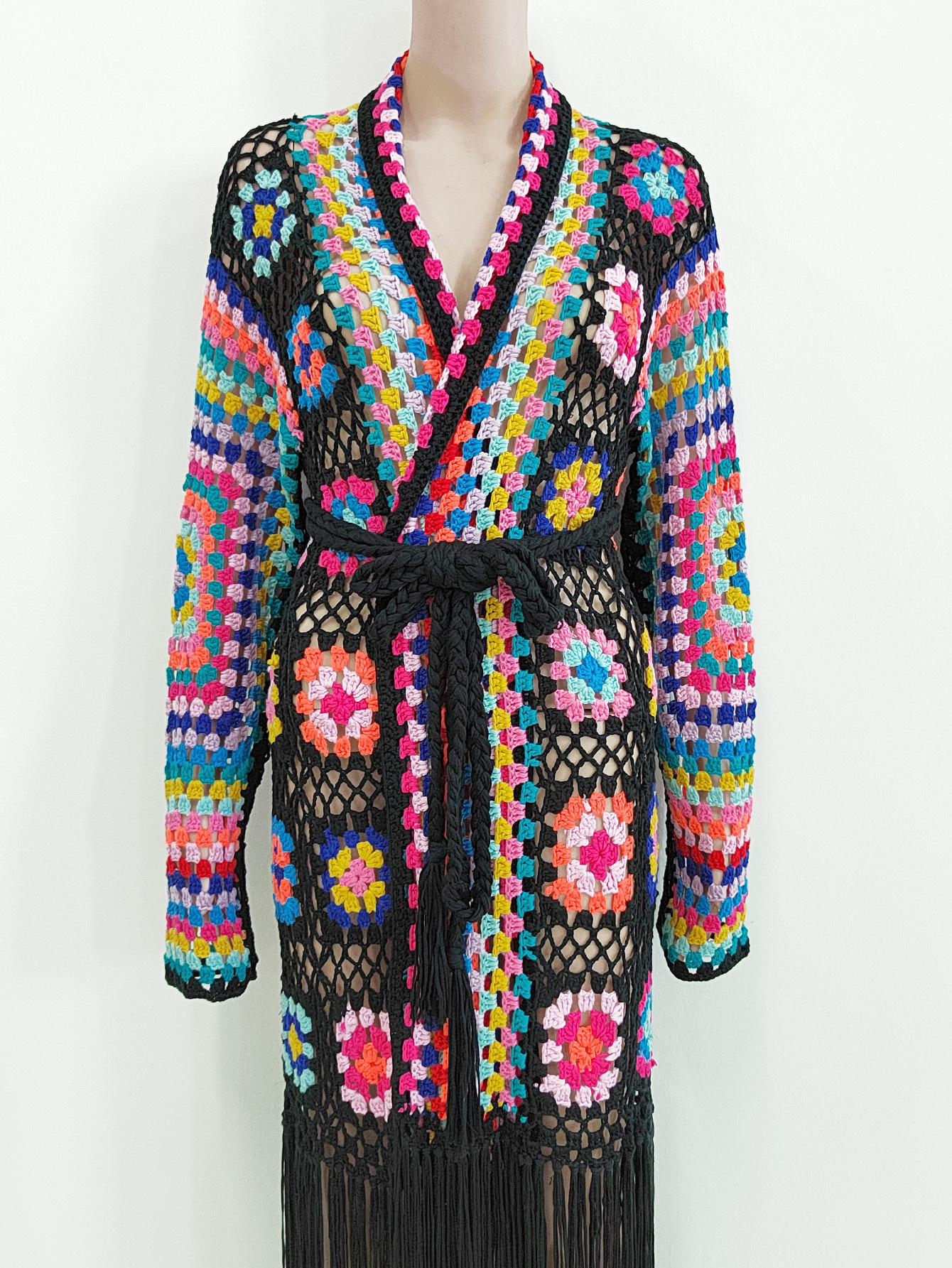TIYIHAILEY-Women's Cotton Coat, Loose Outerwear, Long Sleeve, Maxi, Hand Made, National Sweaters, Tassels, Fashion, 2025 New
