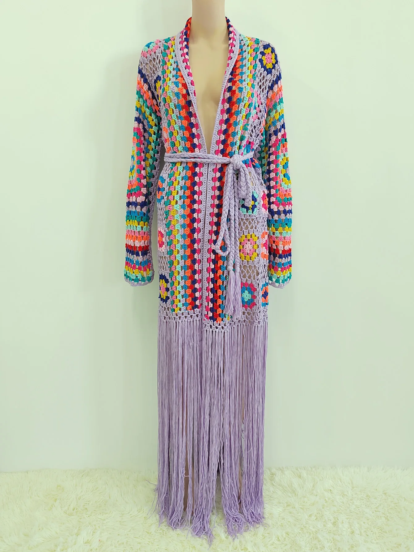 TIYIHAILEY-Women's Cotton Coat, Loose Outerwear, Long Sleeve, Maxi, Hand Made, National Sweaters, Tassels, Fashion, 2025 New